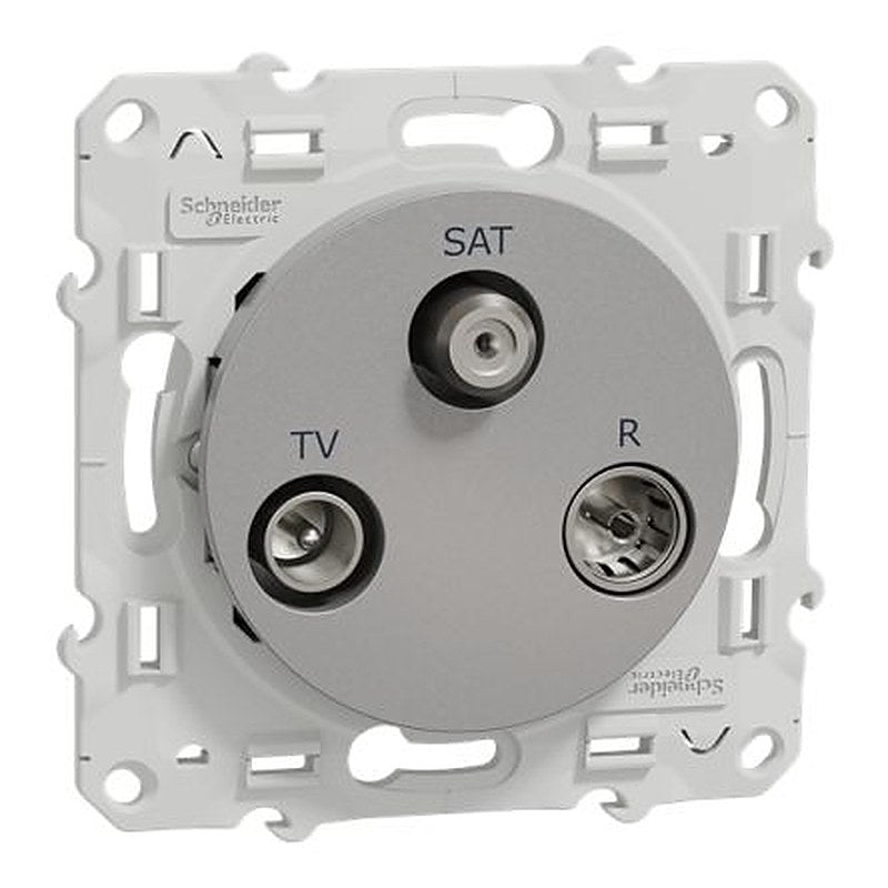 Schneider Electric Odace 2011 White, Grey Plug Socket, 350mA