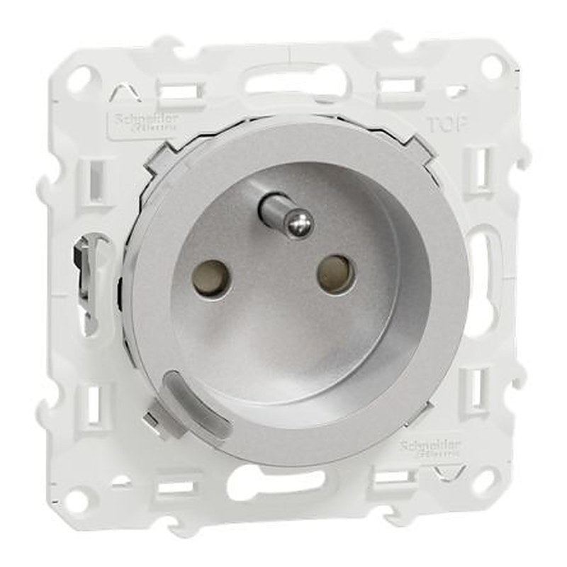 Schneider Electric S530 White, Grey Plug Socket, 16A