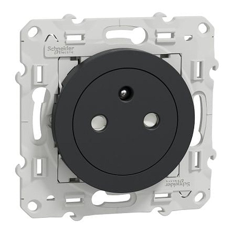 Schneider Electric Odace 2011 Anthracite 1 Gang Plug Socket, 16A Indoor, French 2P