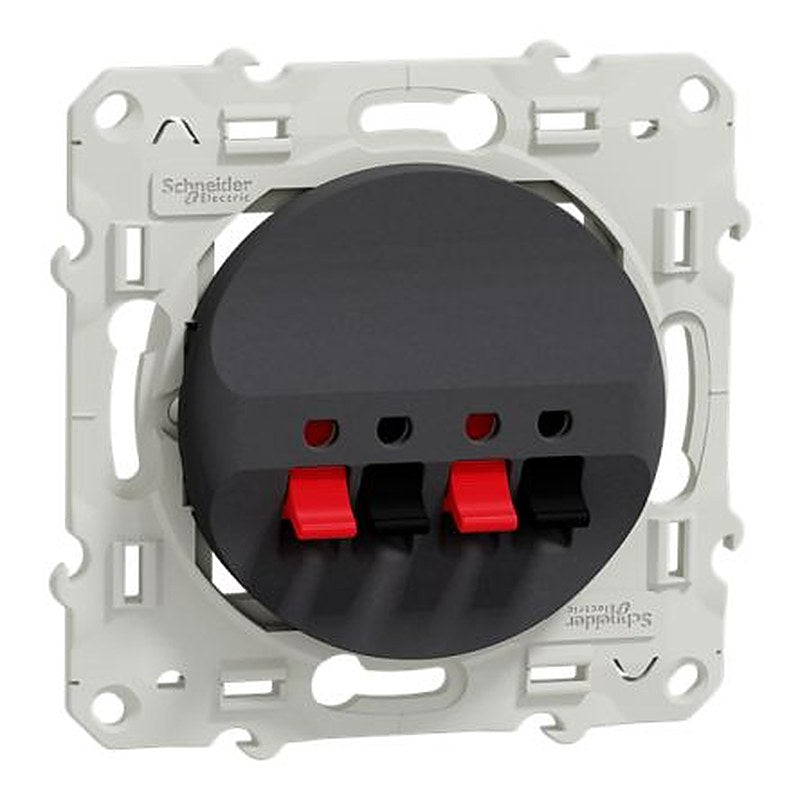 Schneider Electric Anthracite Male 2 Outlet Socket, Flush