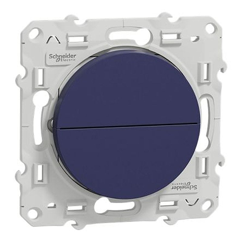 Schneider Electric Blue, 2 Way Push Button, 2 Gang, Odace 2011