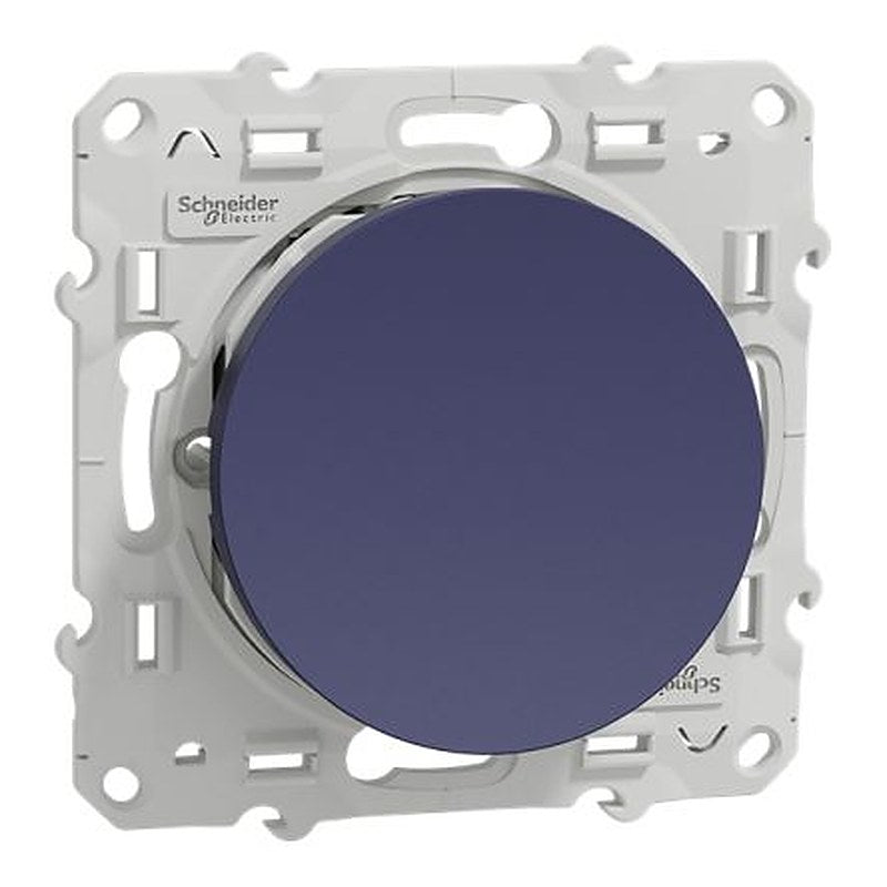 Schneider Electric Blue Push Button, 1 Gang, Odace 2011