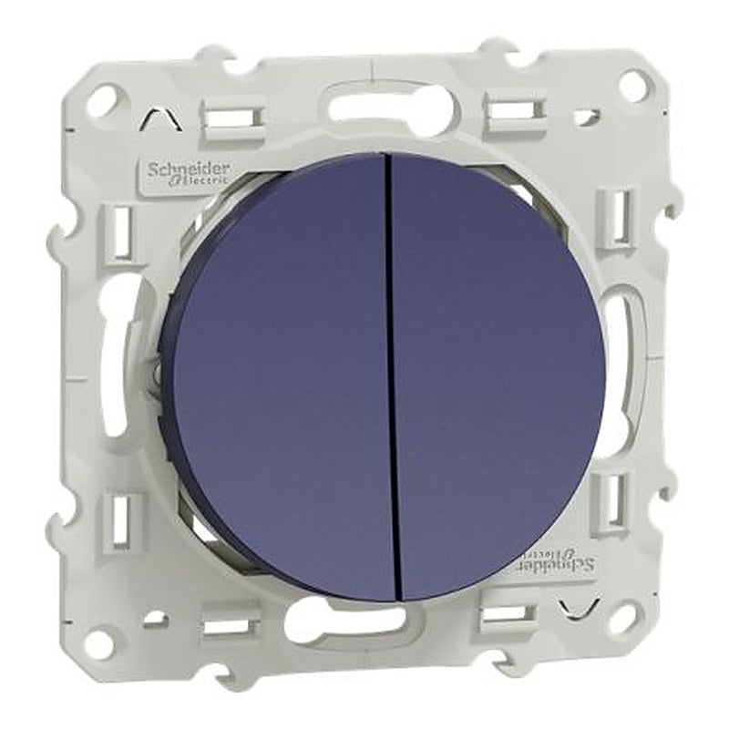 Schneider Electric Blue, 2 Way Rocker, 2 Gang, Odace 2011
