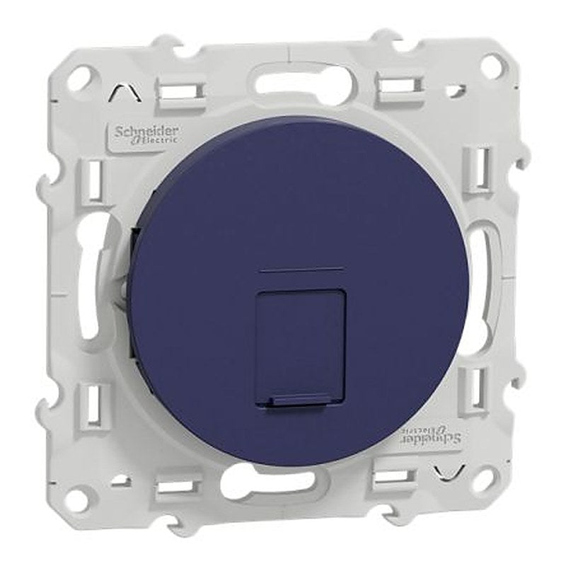 Schneider Electric RJ45 Cobalt Blue 1 Outlet Socket, Flush