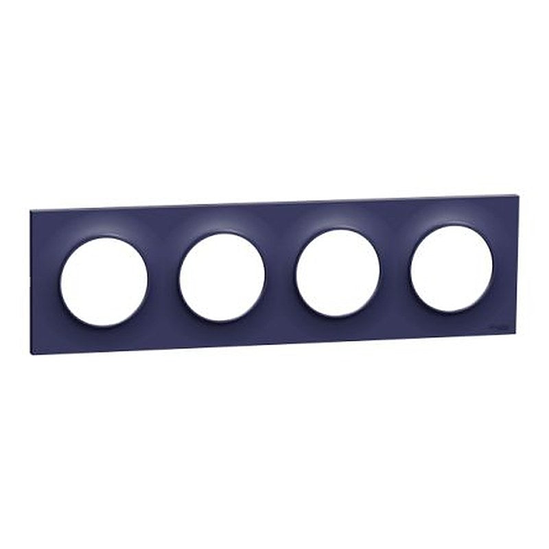 Schneider Electric Blue 4 Gang Cover Plate