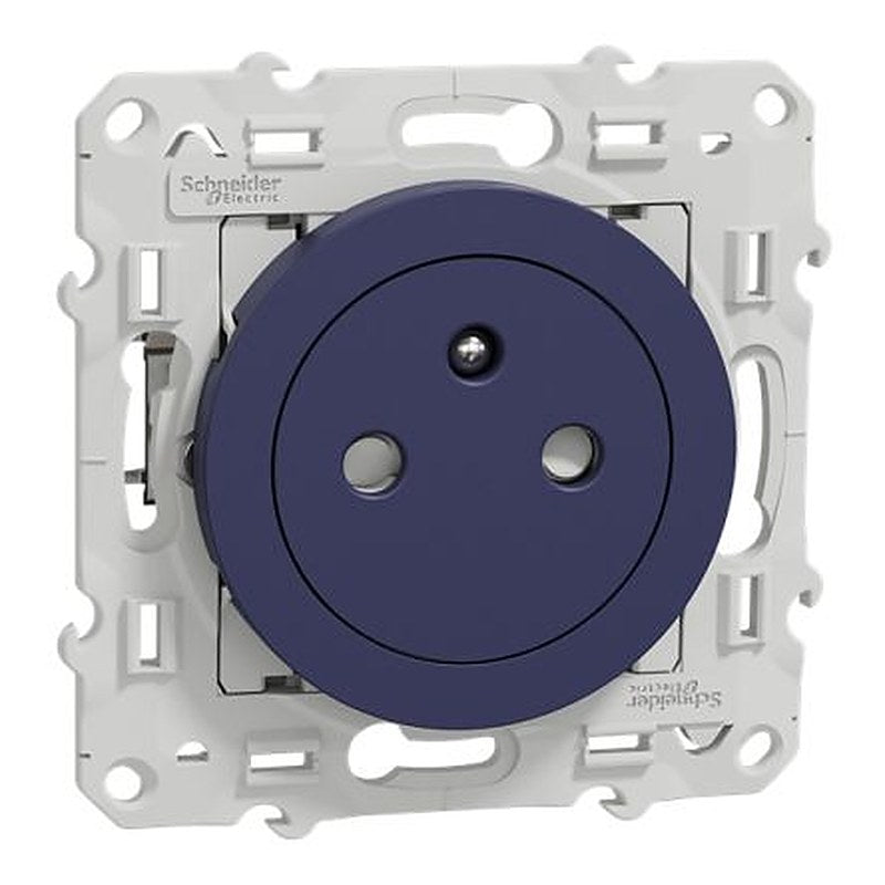 Schneider Electric Cobalt Blue 1 Outlet Socket, Flush