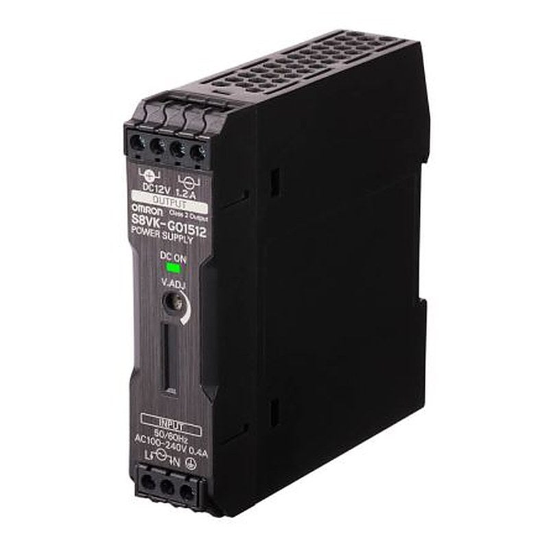 Omron S8VK Switched Mode DIN Rail Power Supply 350 V dc, 240V ac AC/DC Input 12V dc, 1.2 A Output DC 15 W