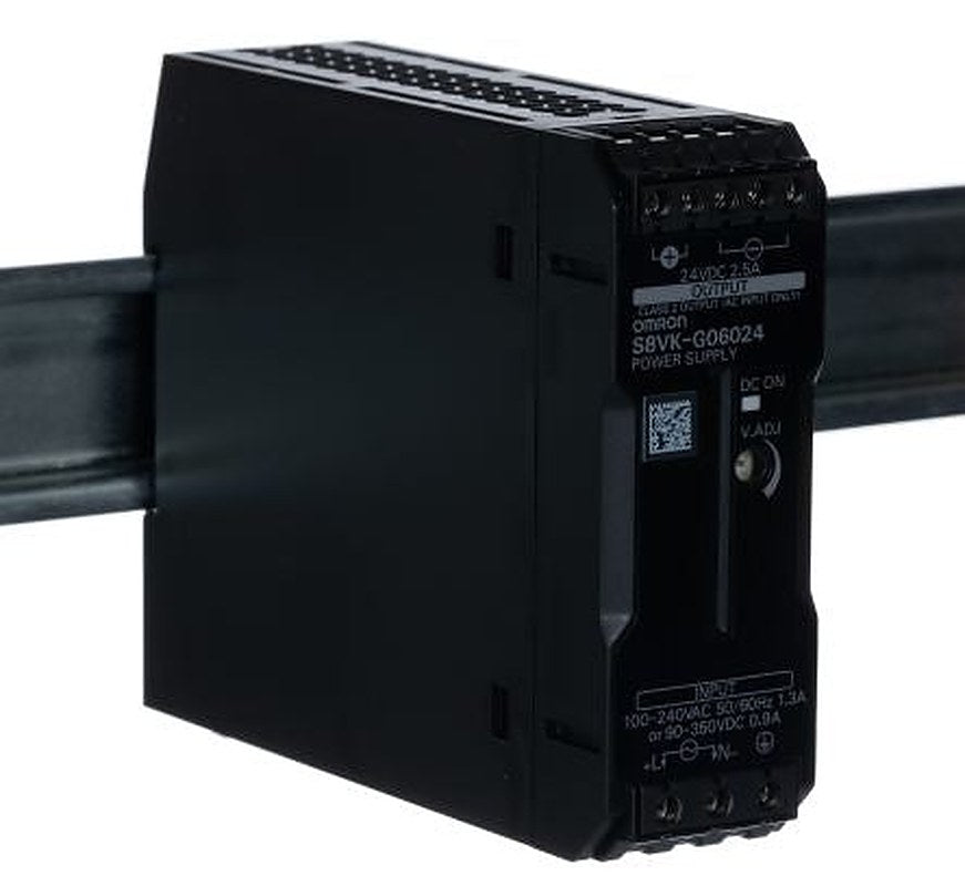 Omron S8VK-G Switched Mode DIN Rail Power Supply 350 V dc, 240V ac AC/DC Input 24V dc, 2.5 A Output DC 60 W