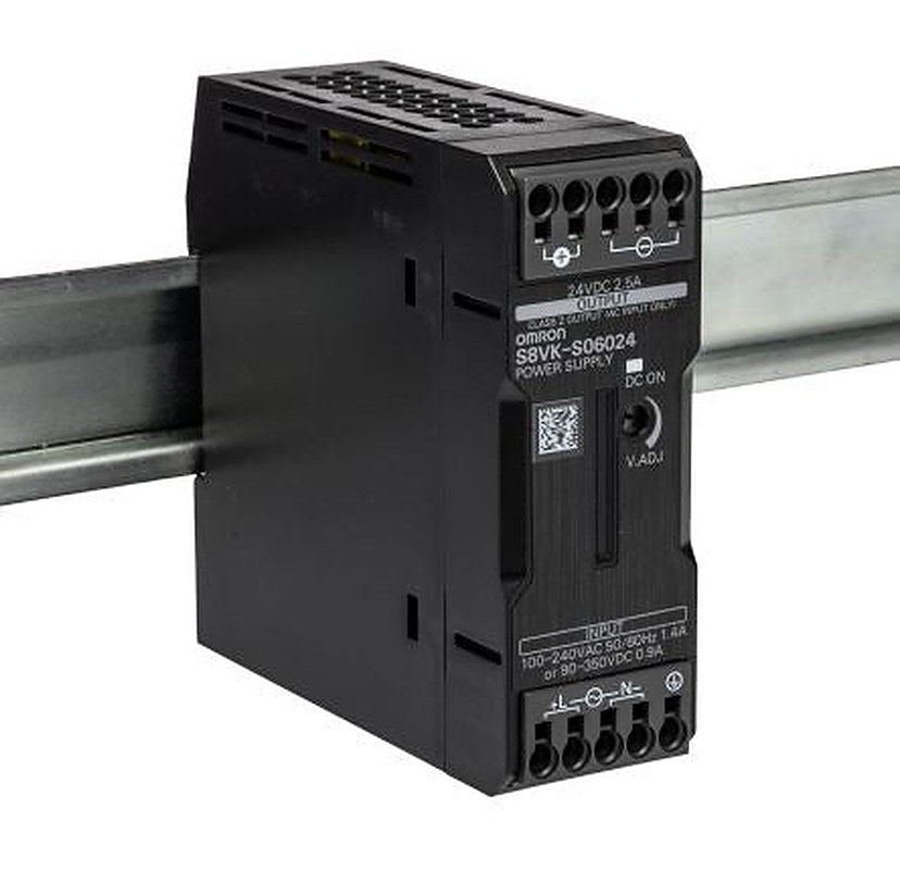 Omron S8VK-S Switched Mode DIN Rail Power Supply 350 V dc, 264V ac AC/DC Input 24V dc, 2.5 A Output DC 60 W