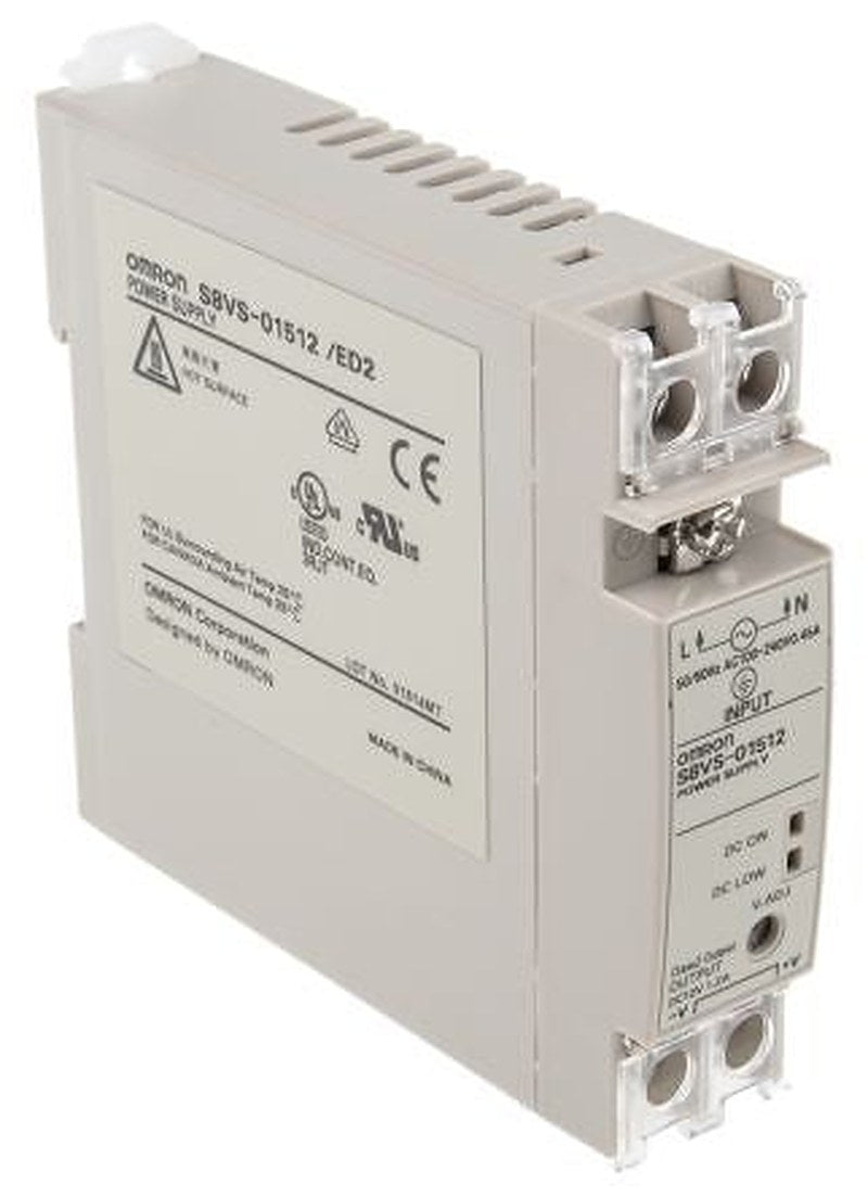 Omron S8VS Switched Mode DIN Rail Power Supply 264V ac AC Input 12V dc, 1.2 A Output DC 15 W