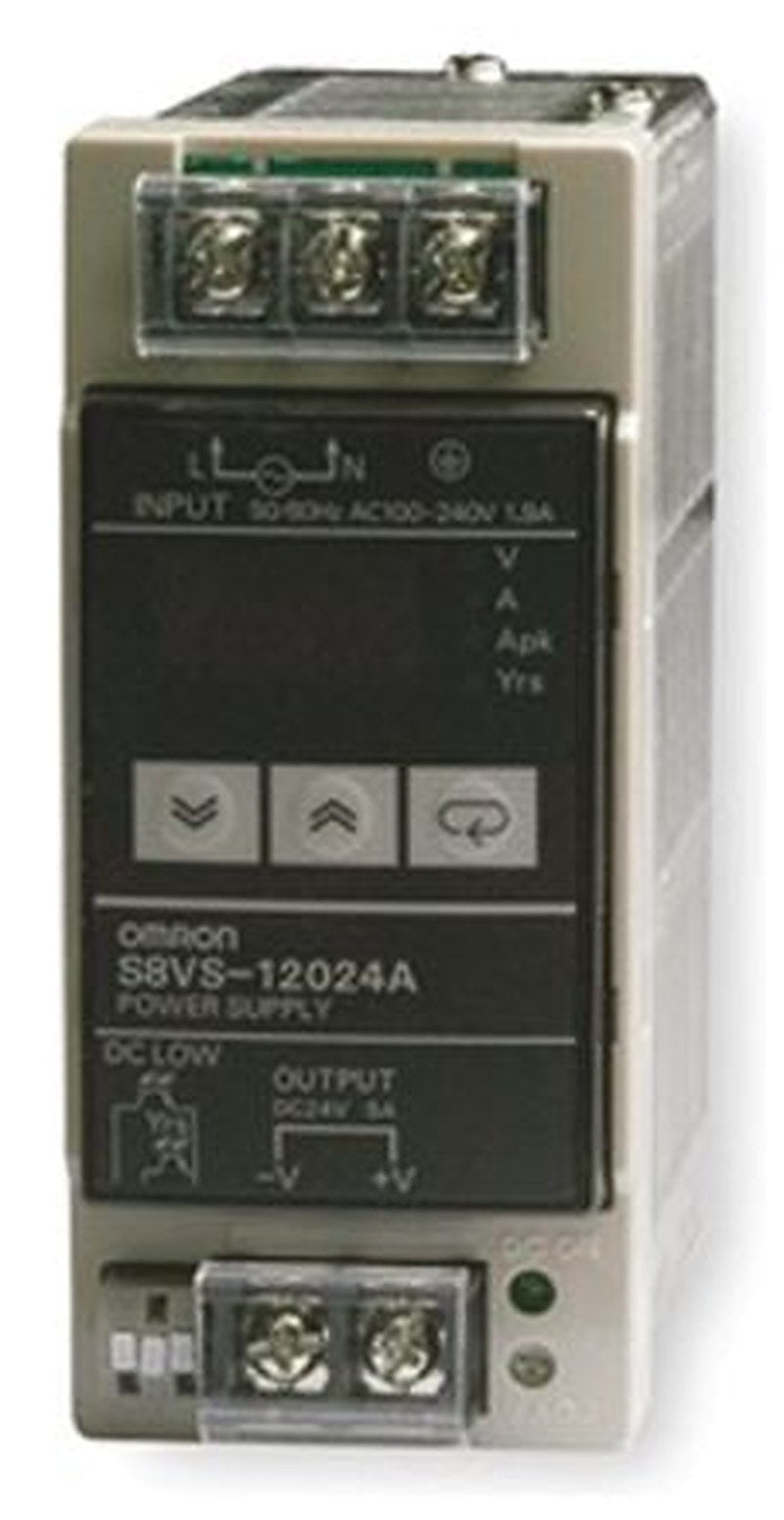 Omron S8VS Switched Mode DIN Rail Power Supply 264V ac AC Input 24V dc, 5 A Output DC 120 W