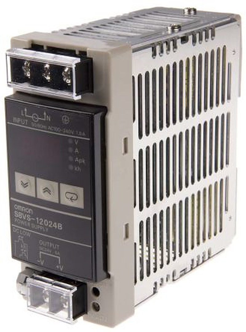 Omron S8VS Switched Mode DIN Rail Power Supply 264V ac AC Input 24V dc, 5 A Output DC 120 W