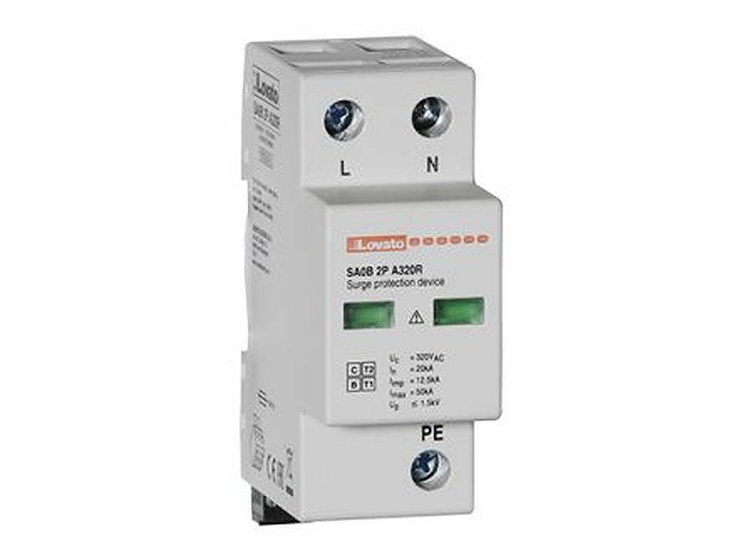 Lovato 1 Phase Surge Protector, 50 kA, 1.5 kV, DIN Rail