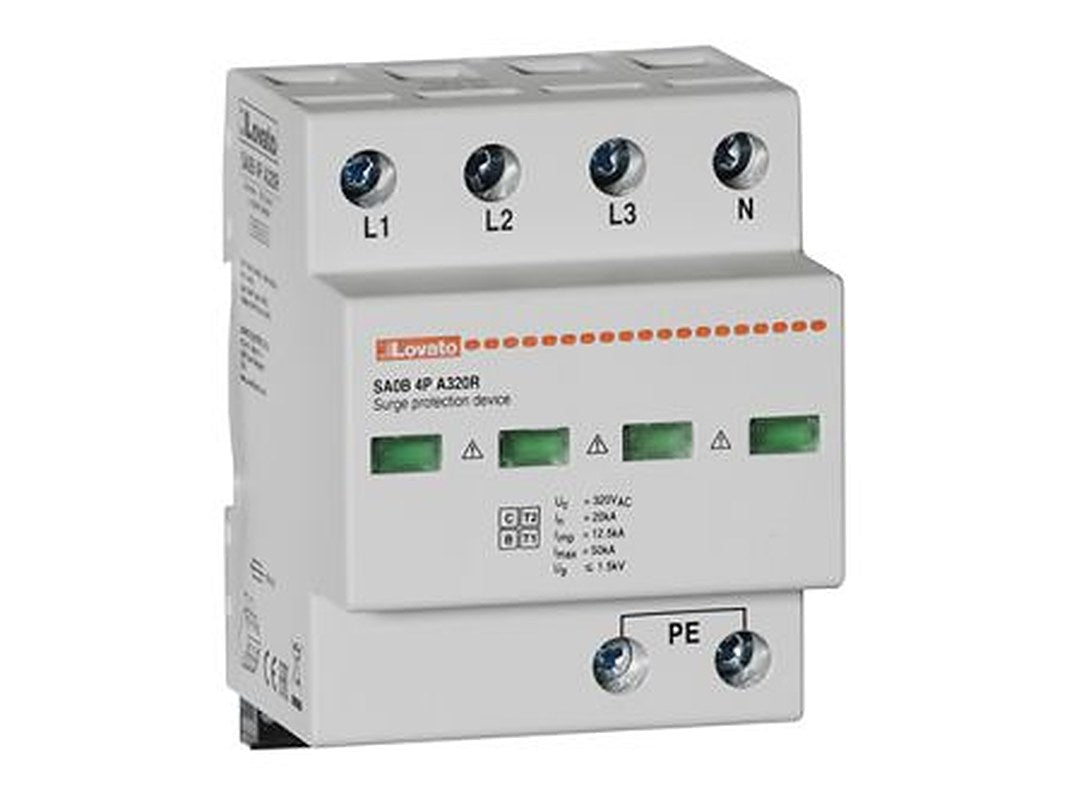 Lovato 1 Phase Surge Protector, 50 kA, 1.5 kV, DIN Rail