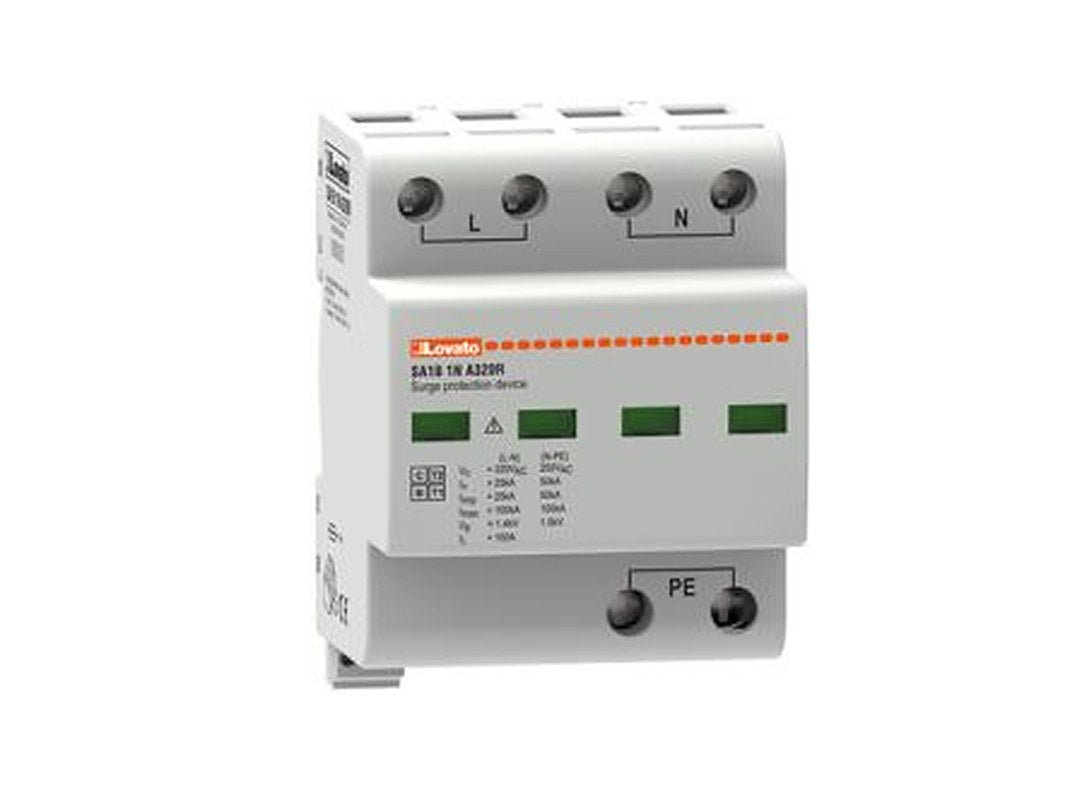 Lovato 1 Phase Surge Protector, 100 kA, 320 V, DIN Rail