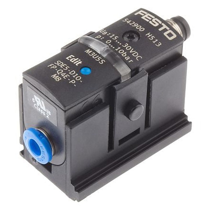 Festo Pressure Sensor, IP40 10 bar 12V dc, 24 V dc 50 °C