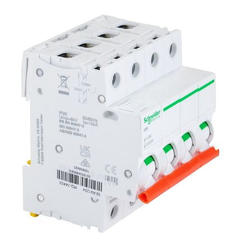 Schneider Electric 4-Pole DIN Rail Isolator Switch -, IP20, 125A