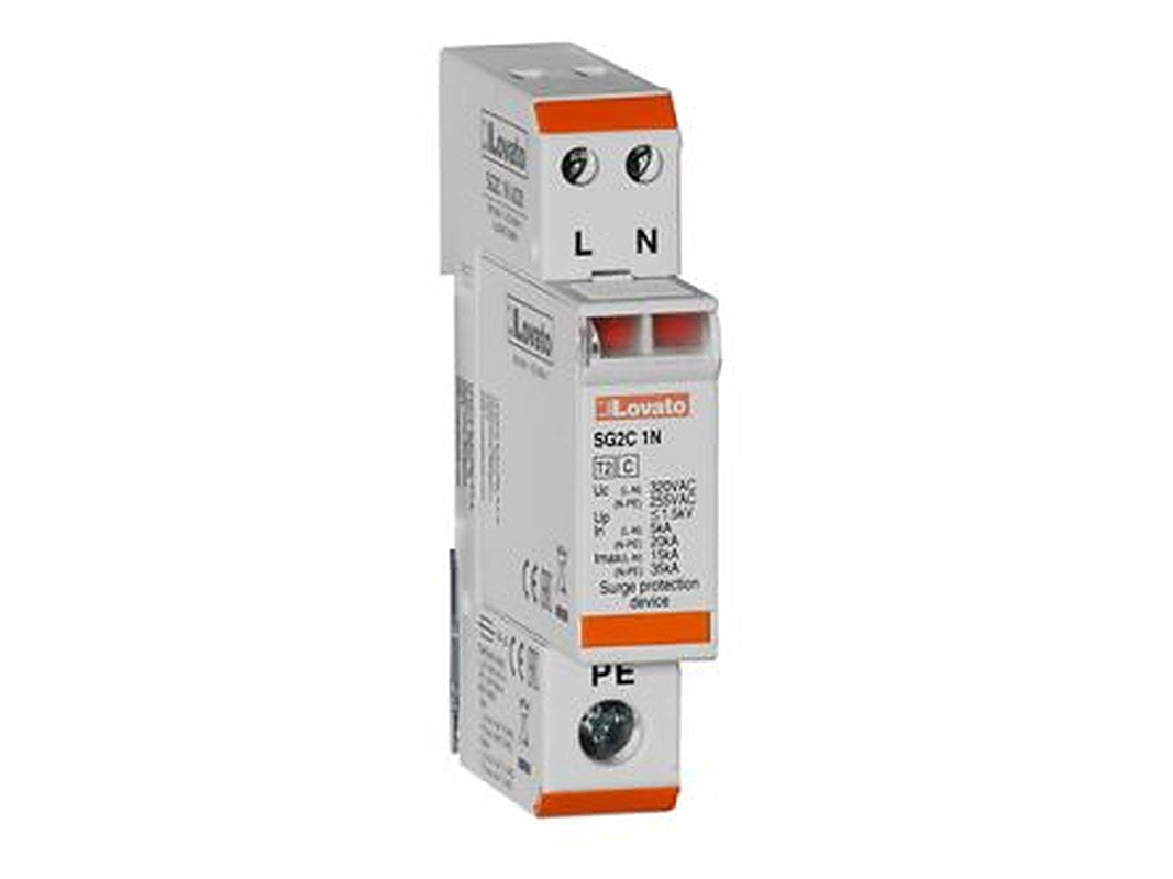 Lovato 1 Phase Surge Protector, 15 kA, 1.5 kV, DIN Rail