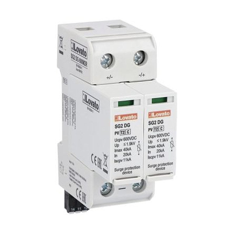 Lovato 1 Phase Surge Protector, 40 kA, 1.9 kV, DIN Rail