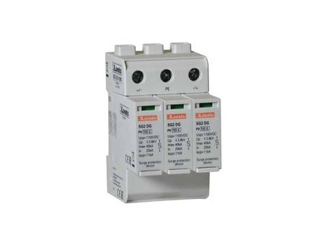 Lovato 3 Phase Surge Protector, 40 kA, 3.8 kV, DIN Rail