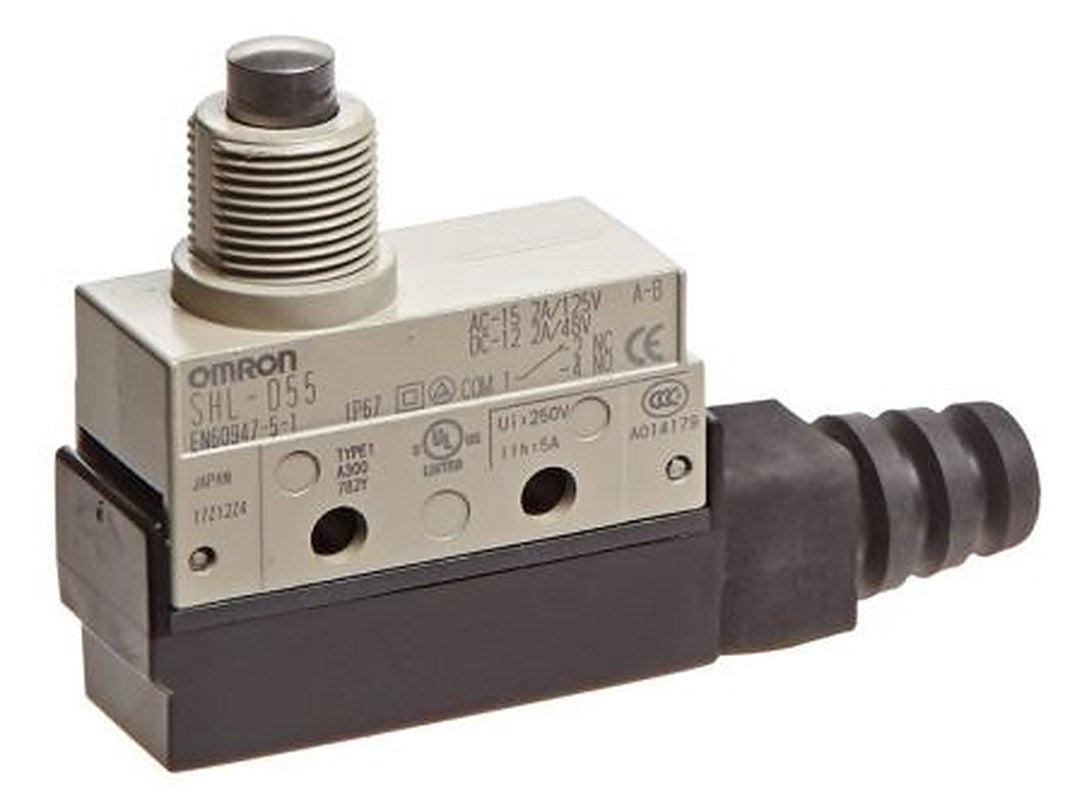 Omron SHL Series Plunger Limit Switch, SPDT, IP67, Metal Housing, 250V ac, 2A
