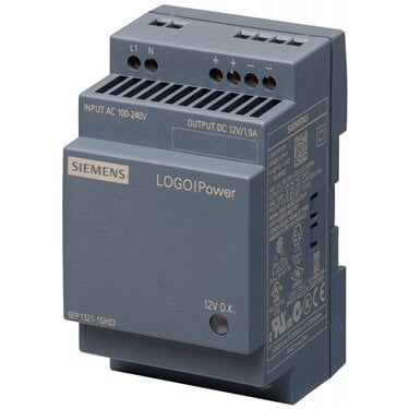 LOGO!Power 12 V/1.9 A stabilized power supply input: 100-240 V AC 110-300 V DC output: 12 V/1.9 A;