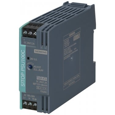 SITOP PSU100C 24 V/1.3 A stabilized power supply input: 120-230 V AC (110-300 V DC) output: 24 V DC/1.3 A *Ex approval no longer available*