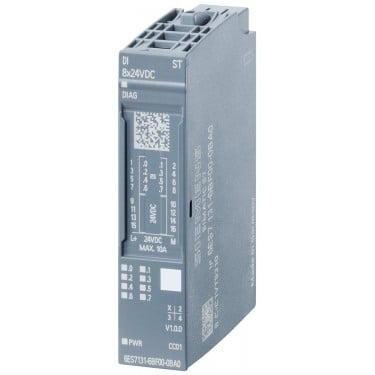 SIMATIC ET 200SP, digital input module, DI 8x 24 V DC Standard, suitable for BU type A0, Color code CC01, Module diagnostics