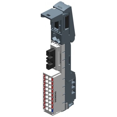SIMATIC ET 200SP, Potential distributor module, PotDis-BaseUnit PotDis-BU Typ P1, light-colored, 17 x P1-potential, 1 x P2-potential, Push-In terminals. P1-, P2- and AUX-rail diconnected from left BU, Packaging Unit: 1 Piece, WxH: 15mm x 117mm