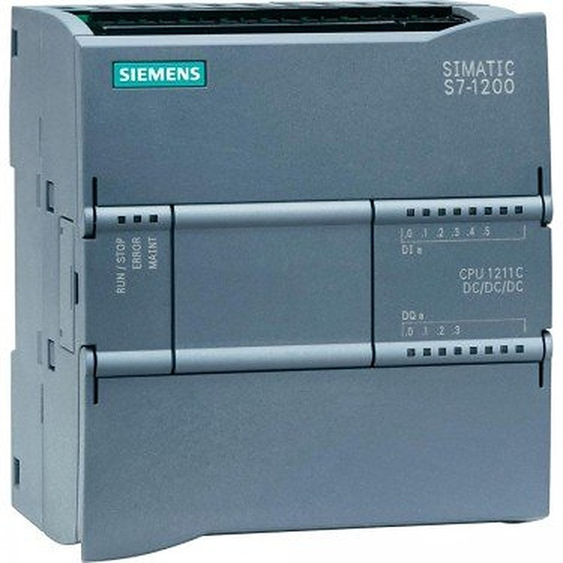 SIMATIC S7-1200, CPU 1211C, compact CPU, DC/DC/DC, onboard I/O: 6 DI 24 V DC; 4 DO 24 V DC; 2 AI 0-10 V DC, Power supply: DC 20.4-28.8V DC, Program/data memory 50 KB