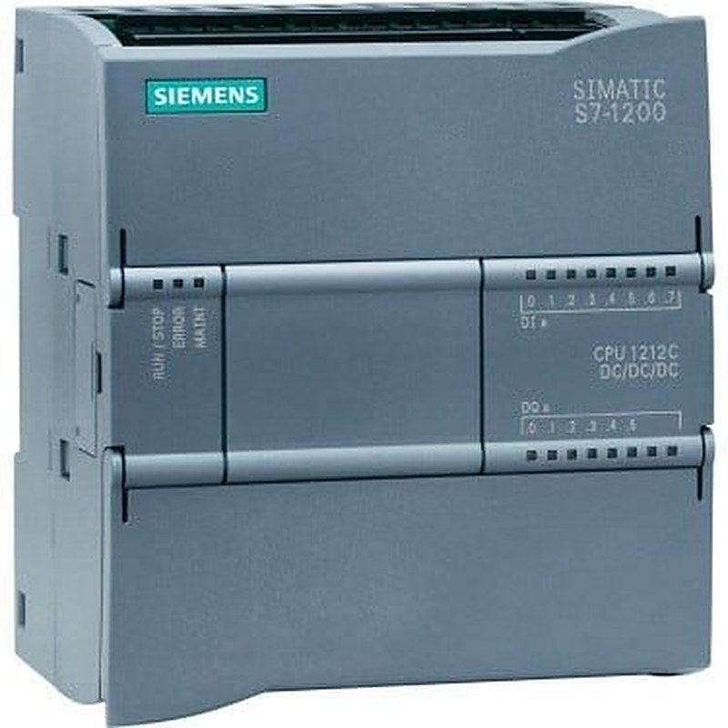 SIMATIC S7-1200, CPU 1212C, compact CPU, DC/DC/DC, onboard I/O: 8 DI 24 V DC; 6 DO 24 V DC; 2 AI 0-10 V DC, Power supply: DC 20.4-28.8V DC, Program/data memory 50 KB
