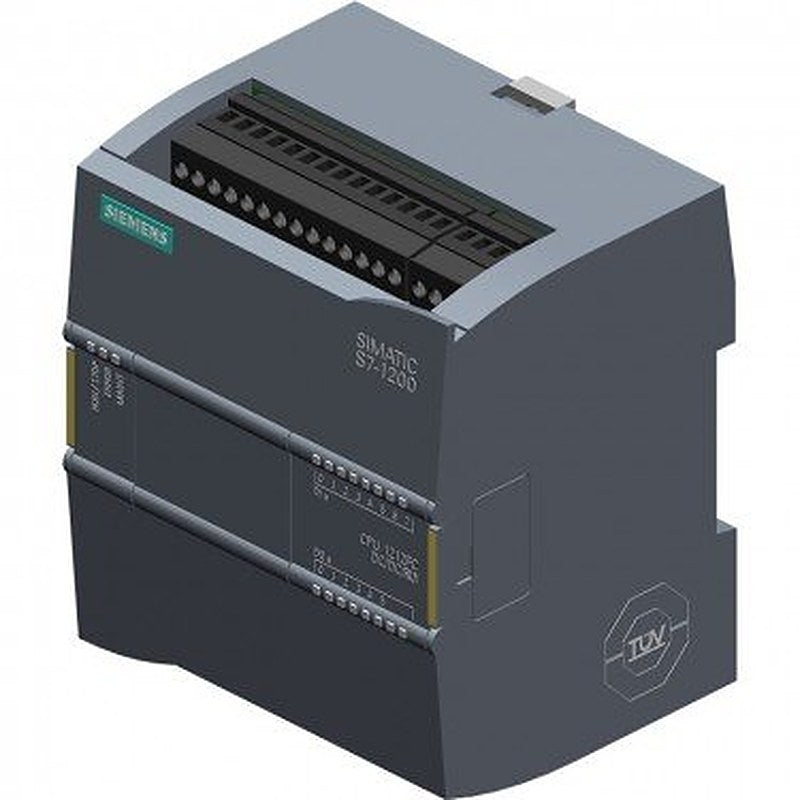 SIMATIC S7-1200, CPU 1212FC, compact CPU, DC/DC/relay, onboard I/O: 8 DI 24 V DC; 6 DO relay 2 A; 2 AI 0-10 V DC, Power supply: DC 20.4-28.8V DC, Program/data memory 100 KB