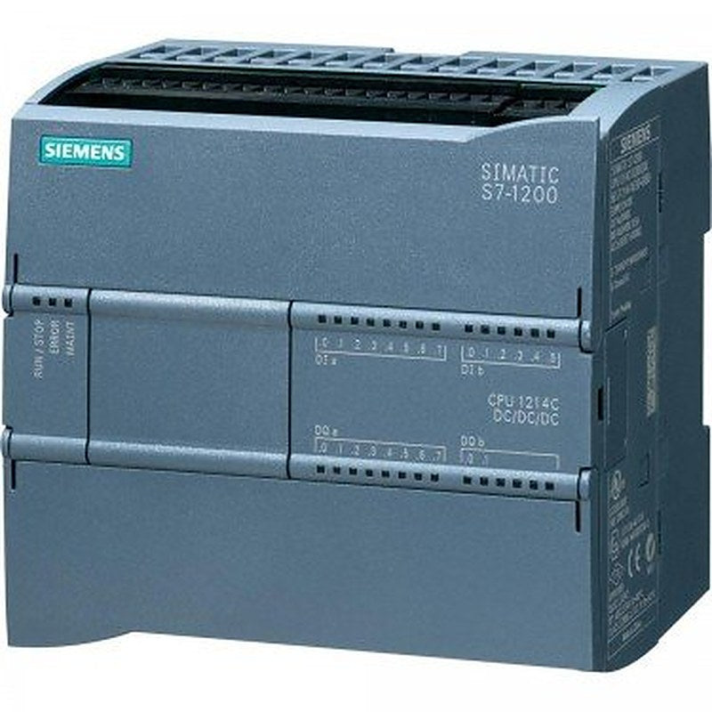 SIMATIC S7-1200, CPU 1214C, compact CPU, DC/DC/DC, onboard I/O: 14 DI 24 V DC; 10 DO 24 V DC; 2 AI 0-10 V DC, Power supply: DC 20.4-28.8V DC, Program/data memory 75 KB