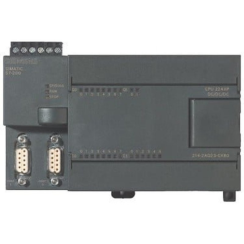 SIMATIC S7-200, CPU 224XP Compact unit, AC power supply 14DI DC/10DO relay, 2 AI, 1 AO, 12/16 KB progr./10 KB data, 2 PPI/user-programmable interface