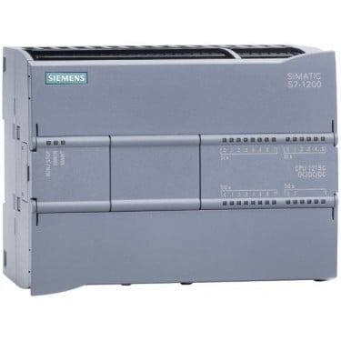 SIMATIC S7-1200, CPU 1215C, compact CPU, DC/DC/DC, 2 PROFINET ports, onboard I/O: 14 DI 24 V DC; 10 DO 24 V DC; 0.5A; 2 AI 0-10 V DC, 2 AO 0-20 mA DC, Power supply: DC 20.4-28.8V DC, Program/data memory 125 KB