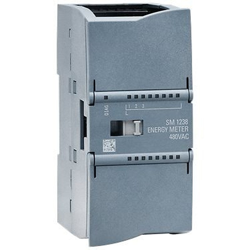 SIMATIC S7-1200, Analog input, SM 1238 Energy Meter 480 V AC, power measurement module for data acquisition in 1- and 3-phase supply systems (TN, TT) up to 480 V AC; Current range: 1 A, 5A; acquisition of voltage, current, phase angles, power, energy values, frequencies; Channel diagnostics