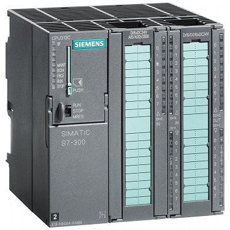 SIMATIC S7-300, CPU 313C, Compact CPU with MPI, 24 DI/16 DO, 4 AI, 2 AO, 1 Pt100, 3 high-speed counters (30 kHz), Integr. power supply 24 V DC, work memory 128 KB, Front connector (2x 40-pole) and Micro Memory Card required