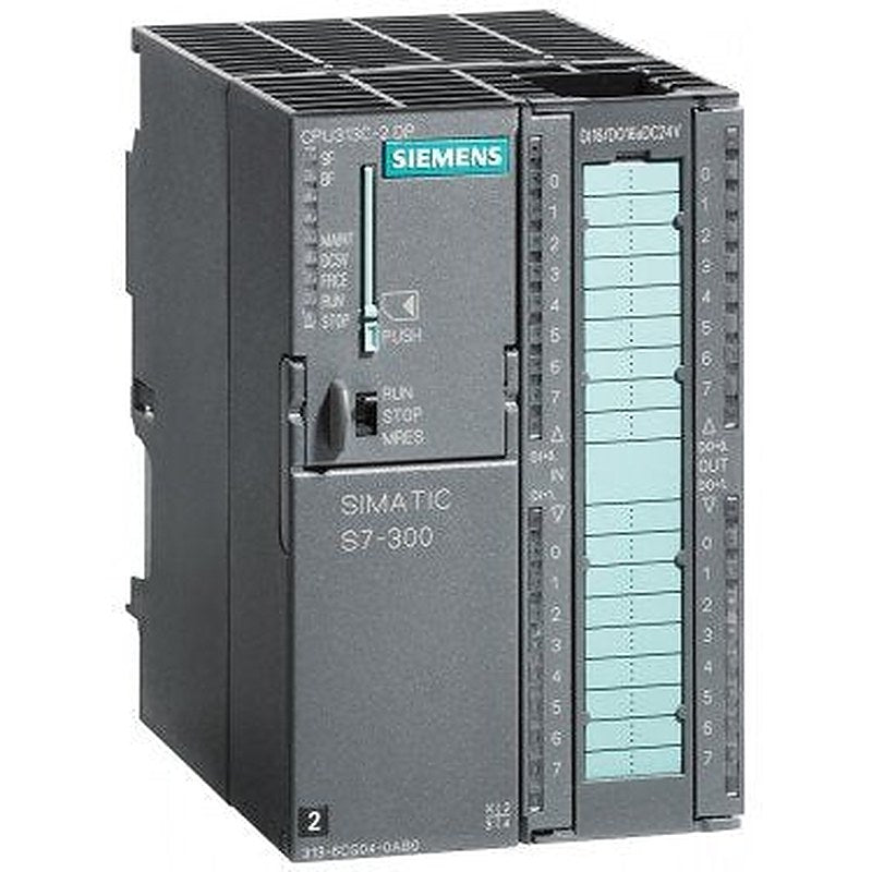 SIMATIC S7-300, CPU 313C-2 DP Compact CPU with MPI, 16 DI/16 DO, 3 high-speed counters (30 kHz), integrated DP interface, Integr. power supply 24 V DC, work memory 128 KB, Front connector (1x 40-pole) and Micro Memory Card required
