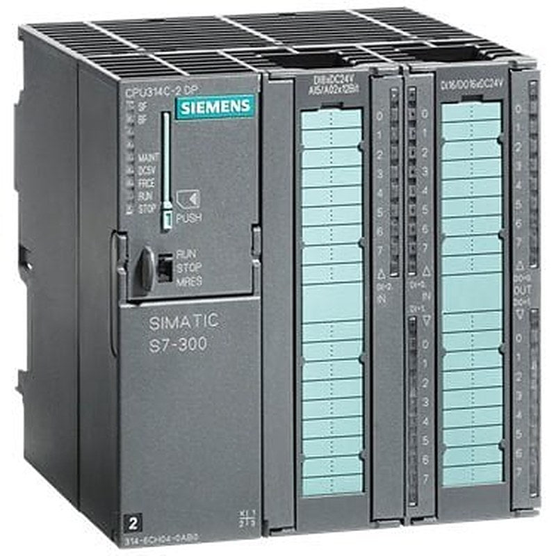 SIMATIC S7-300, CPU 314C-2 DP Compact CPU with MPI, 24 DI/16 DO, 4 AI, 2 AO, 1 Pt100, 4 high-speed counters (60 kHz), integrated DP interface, Integr. power supply 24 V DC, work memory 192 KB, Front connector (2x 40-pole) and Micro Memory Card required