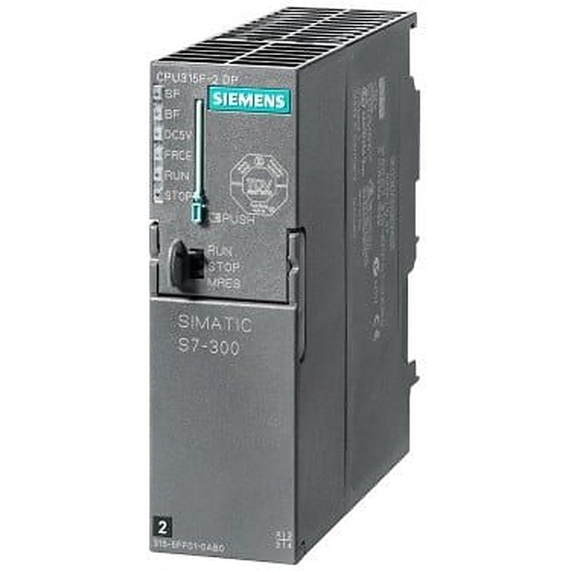 SIMATIC S7-300, CPU 315F-2DP Fail-safe module with MPI Integr. power supply 24 V DC, Work memory 384 KB, 40 mm width, 2nd interface DP master/slave Micro Memory Card required