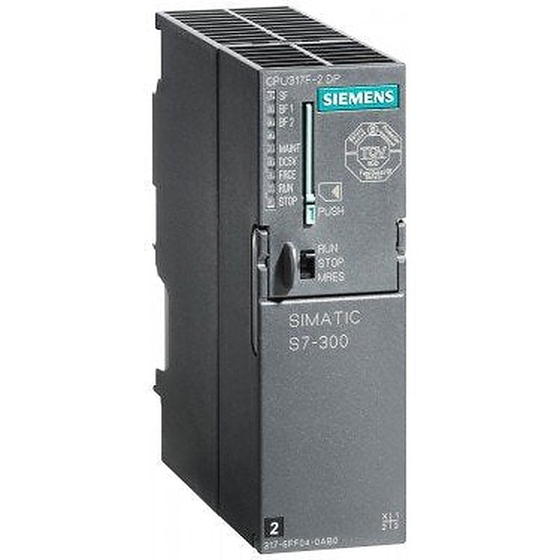 SIMATIC S7-300, CPU 317F-2DP, Central processing unit with 1.5 MB work memory, 1st interface MPI/DP 12 Mbit/s, 2nd interface DP master/slave Micro Memory Card required Can be used with software package S7 Distributed Safety V5.2 SP1 or higher