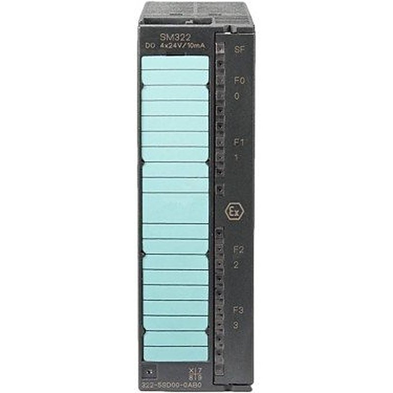 SIMATIC S7, digital output SM 322, isolated, 4 DO, 24 V DC, 10 mA, 1 x 20-pole, for signals from the hazardous area, diagnostics-capable, PTB tested
