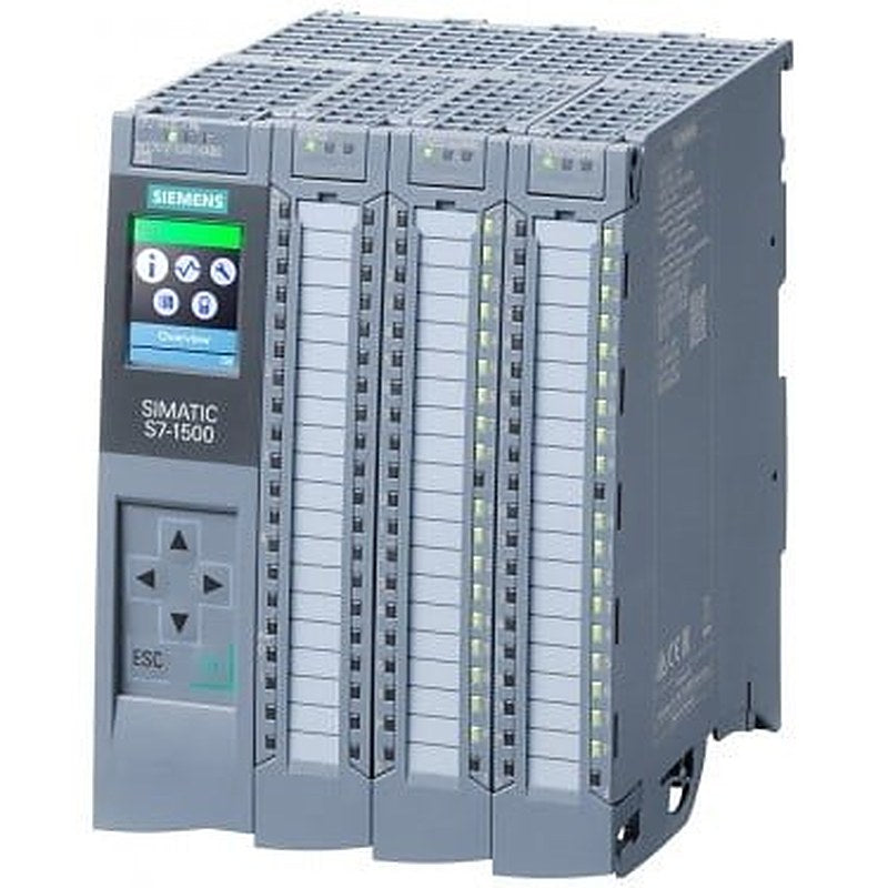 SIMATIC S7-1500 Compact CPU CPU 1512C-1 PN, central processing unit with working memory 250 KB for program and 1 MB for data, 32 digital inputs, 32 digital outputs, 5 analog inputs, 2 analog outputs, 6 high speed counters, 4 high speed outputs for PTO/PWM/frequency output 1. interface: PROFINET IRT with 2 port switch, 48 NS bit-performance, incl. front connector push-in, SIMATIC memory card necessary