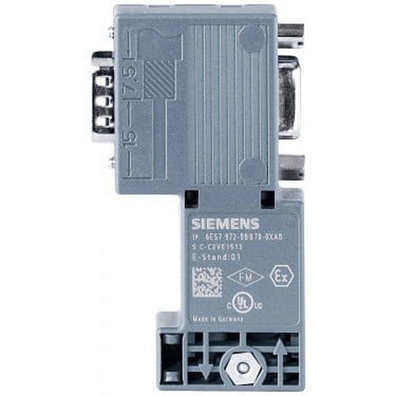 SIMATIC DP, Connection plug for PROFIBUS up to 12 Mbit/s 90° cable outlet, 15.8x 72.2x 36.4 mm (WxHxD), Insulation displacement method FastConnect, With PG receptacle