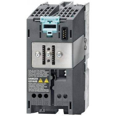 SINAMICS S120 converter Power Module PM340 input: 200-240 V 1AC, 50/60 Hz output: 3AC 2.3 A (0.37 kW) type of construction: blocksize frame size FSA internal air cooling