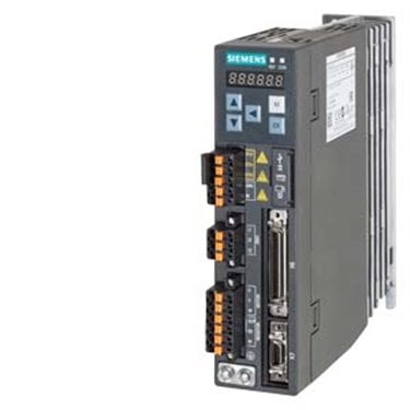 SINAMICS V90, with PROFINET Input voltage: 200-240 V 1/3-phase AC -15%/+10% 2.5/1.5 A 45-66 Output voltage: 0 – Input voltage: 1.2 A 0-330 Hz Motor: 0.1 kW Degree of protection: IP20 Size A, 45x170x170 (WxHxD)