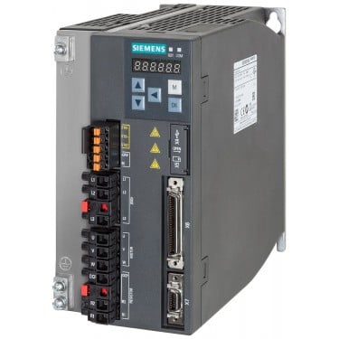 SINAMICS V90 Input voltage: 200-240 V 3-P -15%/+10% 12.0 A 45-66 Hz Output voltage: 0 – Input 11.6 A 0-330 Hz Motor: 2 kW Degree of protection: IP20 Size D, 95x170x195 (WxHxD)