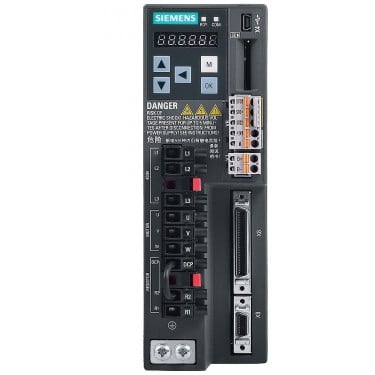 SINAMICS V90 Input voltage: 380-480 V 3 A -15%/+10%  1.5 A 45-66 Hz Output voltage: 0 – Input 1.2 A 0-330 Hz Motor: 0.4 kW Degree of protection: IP20 Size AA 60x180x200 (WxHxD)