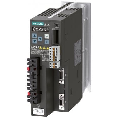 SINAMICS V90, with PROFINET Input voltage: 380-480 V 3 A -15%/+10%  1.5 A 45-66 Hz Output voltage: 0 – Input 1.2 A 0-330 Hz Motor: 0.4 kW Degree of protection: IP20 Size AA 60x180x200 (WxHxD)