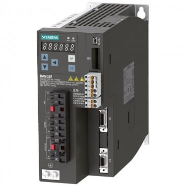 SINAMICS V90, with PROFINET Input voltage: 380-480 V 3 A -15%/+10% 9.8 A 45-66 Hz Output voltage: 0 – Input 7.8 A 0-330 Hz Motor: 2.0/2.5 kW Degree of protection: IP20 Size B, 100x180x220 (WxHxD)